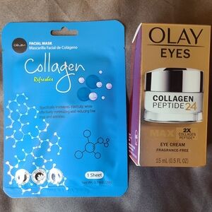 Beauty Bundle Olay Collogen Eye Cream and Celavi Collagen Facial Mask